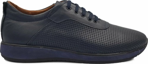 Ανδρικά Δερμάτινα Sneakers - KAE8 - Μπλέ
