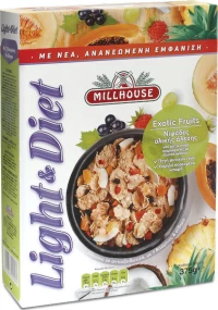 Millhouse Light & Diet Exotic Fruits 375gr