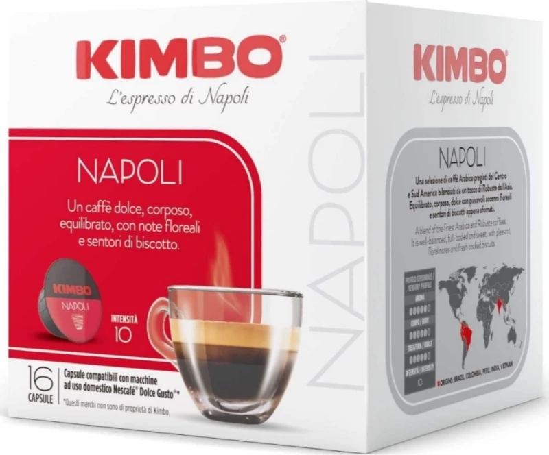 Kimbo Κάψουλες Espresso Napoli Dolce Gusto Συμβατές με Μηχανή Dolce Gusto 16caps