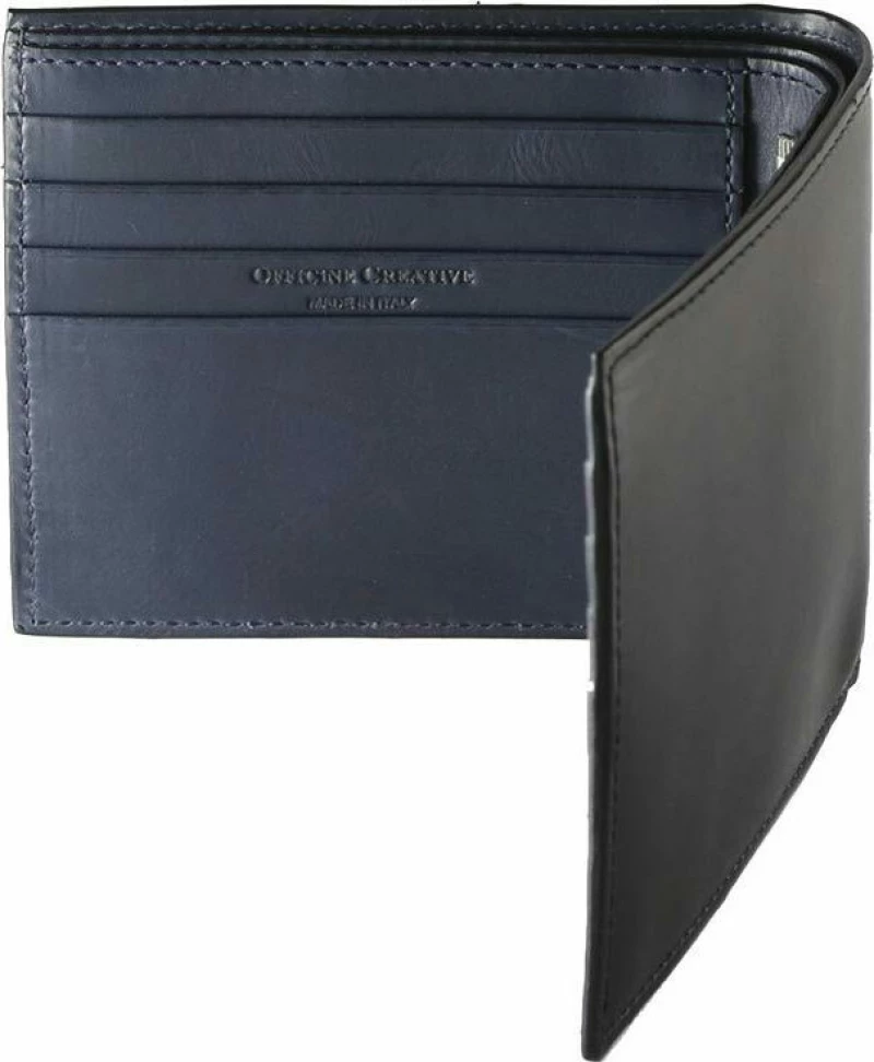 Officine Creative Marine Blue Leather Wallet