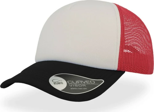 Καπέλο Πεντάφυλλο Mesh Atlantis Rapper White/Red/Black