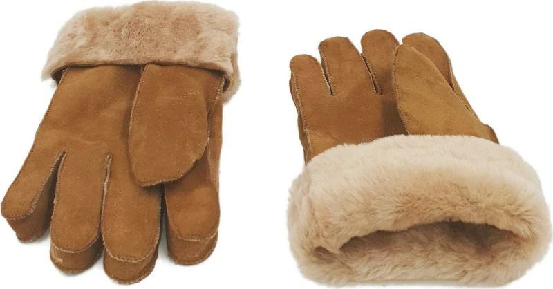 Μουτόν Γάντια Camel Καφέ
