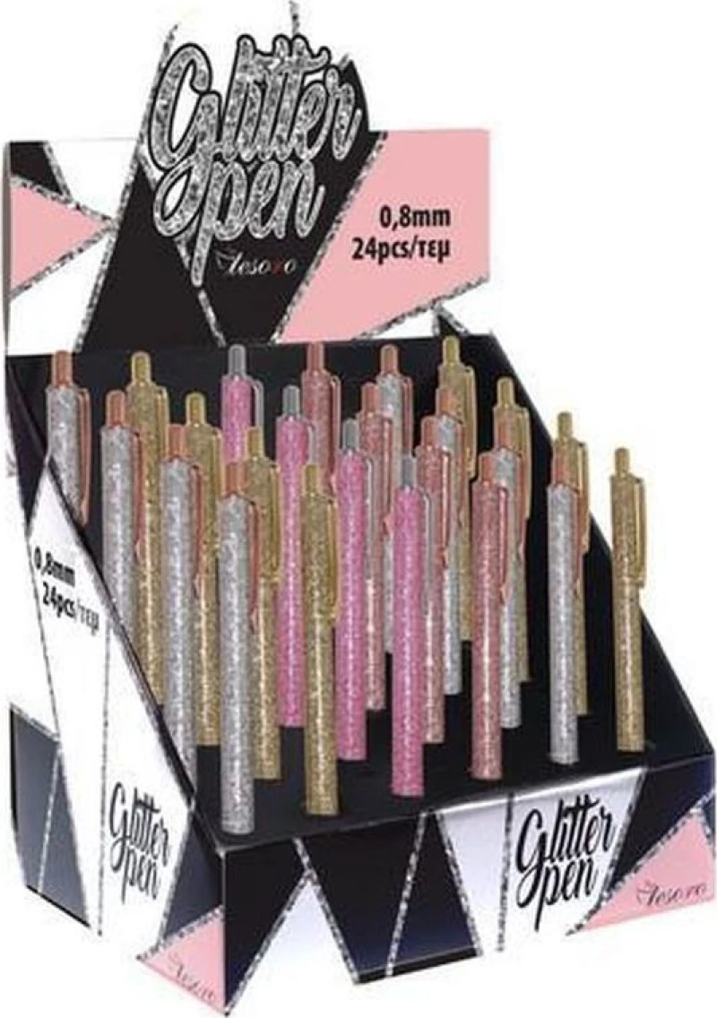 The Littlies Στυλό Ballpoint 0.7mm με Πολύχρωμο Mελάνι 24τμχ Tesoro