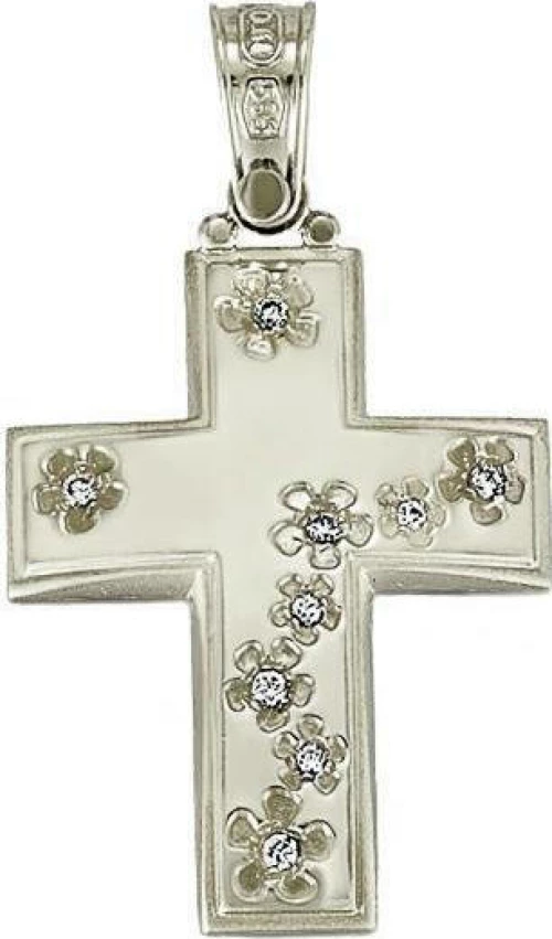 BabyQ Λευκόχρυσος Σταυρός 14K