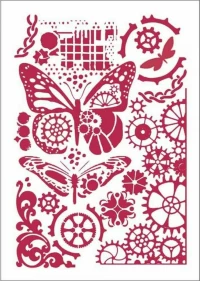 Stamperia Stencil Butterflies Mechanisms 21x29.7cm KSG42100