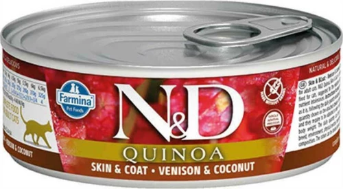 N&D Quinoa Skin & Coat Ελάφι / Καρύδα 80gr 2τμχ