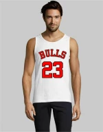 Bulls Jordan αμάνικο (Replica) - WHITE
