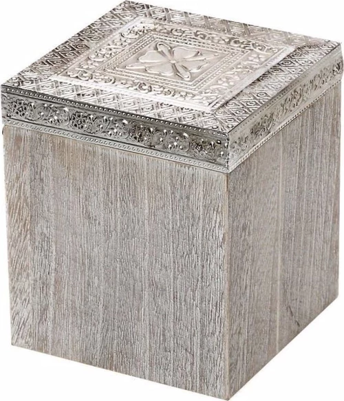 Espiel Διακοσμητικό Κουτί Ξύλινο Μπεζ 12x12x14.3cm