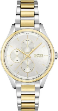 Hugo Boss Ρολόι Grand Course Χρονογράφος με Μεταλλικό Μπρασελέ σε Χρυσό χρώμα