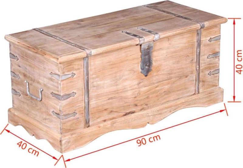 vidaXL Διακοσμητικό Μπαούλο Ξύλινο 90x40x40cm
