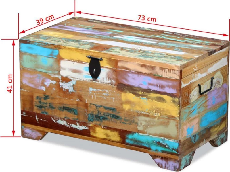 vidaXL Διακοσμητικό Μπαούλο Ξύλινο 73x39x41cm