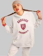 Harvard W Hoodie (Replica) - WHITE