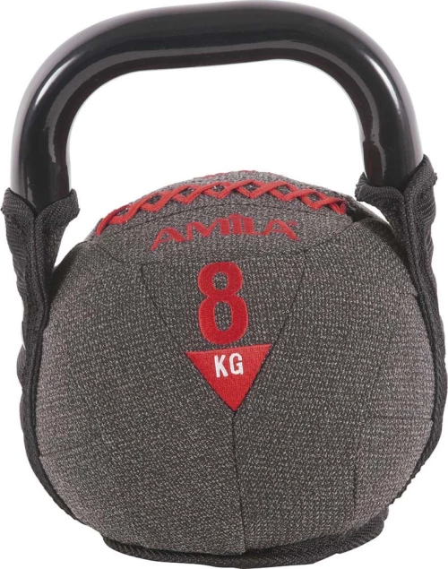 Amila 90614 Kettlebell Βινυλίου 8kg Γκρι