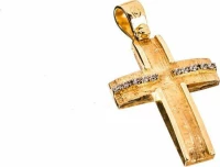 Σταυρός Γυναικείος Κίτρινος Χρυσός χωρίς αλυσίδα κ14 Gatsa κωδ ΣΤ1142
