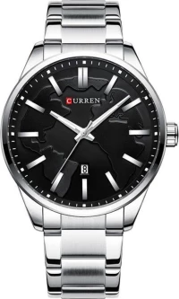 Ανδρικό Ρολόι Curren Silver-Black - Watch Men Waterproof Calendar Quartz Wrist