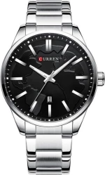Ανδρικό Ρολόι Curren Silver-Black - Watch Men Waterproof Calendar Quartz Wrist