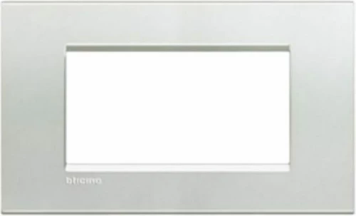 Legrand Bticino Living Light Πλαίσιο 4 Θέσεων Οριζόντιo LNA4804AG Ασημί