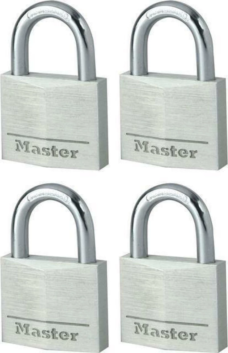Master Lock Λουκέτο Πέταλο με Κλειδί Σετ 4τμχ Αλουμινίου 20mm 912044112