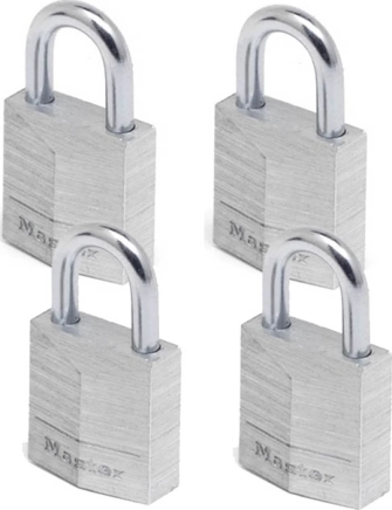 Master Lock Λουκέτο Πέταλο με Κλειδί Σετ 4τμχ Αλουμινίου 20mm 912044112