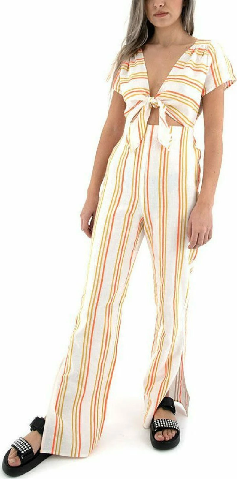 Kendall + Kylie Neon Stripe Linen KKC.0SR.031.R02 Γυναικεία Ολόσωμη Φόρμα