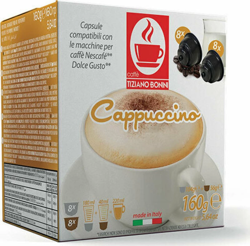 Tiziano Bonini Κάψουλες Capuccino Συμβατές με Μηχανή Dolce Gusto 16caps