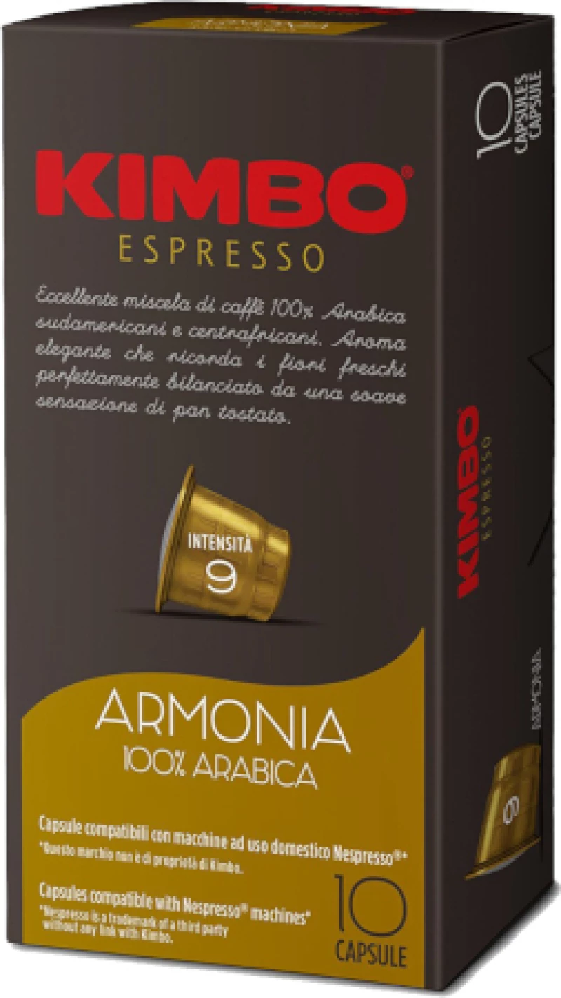 Kimbo Κάψουλες Espresso Armonia Συμβατές με Μηχανή Nespresso 10caps