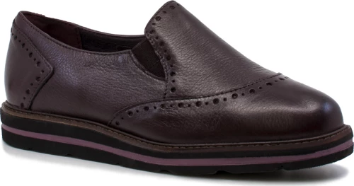Scholl Salandra Wine Δερμάτινα Ανατομικά Παπούτσια σε Μπορντό Χρώμα