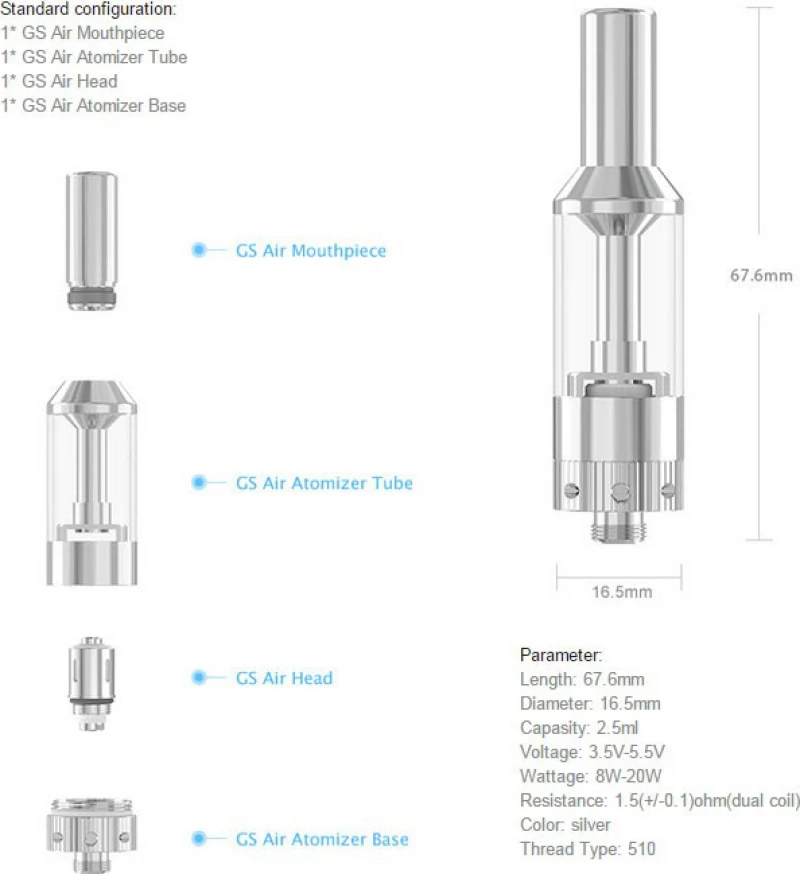 Eleaf Gs Air 2.5ml Silver