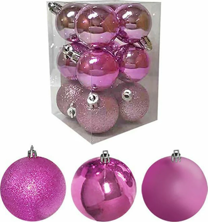 XMASfest 93-2536 Στολίδι Μπάλα Σετ Μιξ 8x8cm 6τμχ