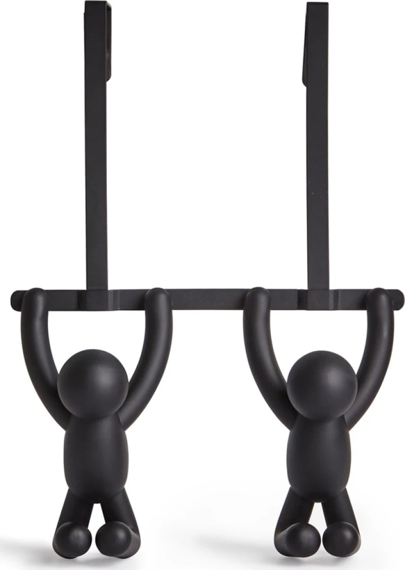 Umbra Κρεμάστρα Πόρτας Buddy Black Πλαστική 2Θέσεων 21x7x12cm