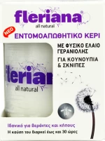Fleriana Εντομοαπωθητικό Κερί με Έλαιο Γερανιόλης 130gr