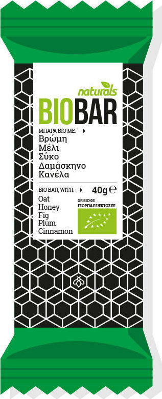 Naturals Βιολογική BioBar Μπάρα Βρώμης με Μέλι, Σύκο, Δαμάσκηνο & Κανέλα 40gr