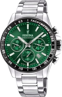 Festina Ρολόι Χρονογράφος με Μεταλλικό Μπρασελέ σε Ασημί χρώμα