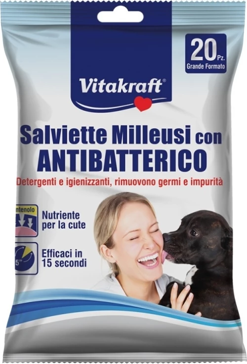 Vitakraft Μαντηλάκια Καθαρισμού Αντιβακτηριδιακά 20τμχ