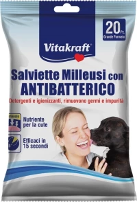 Vitakraft Μαντηλάκια Καθαρισμού Αντιβακτηριδιακά 20τμχ