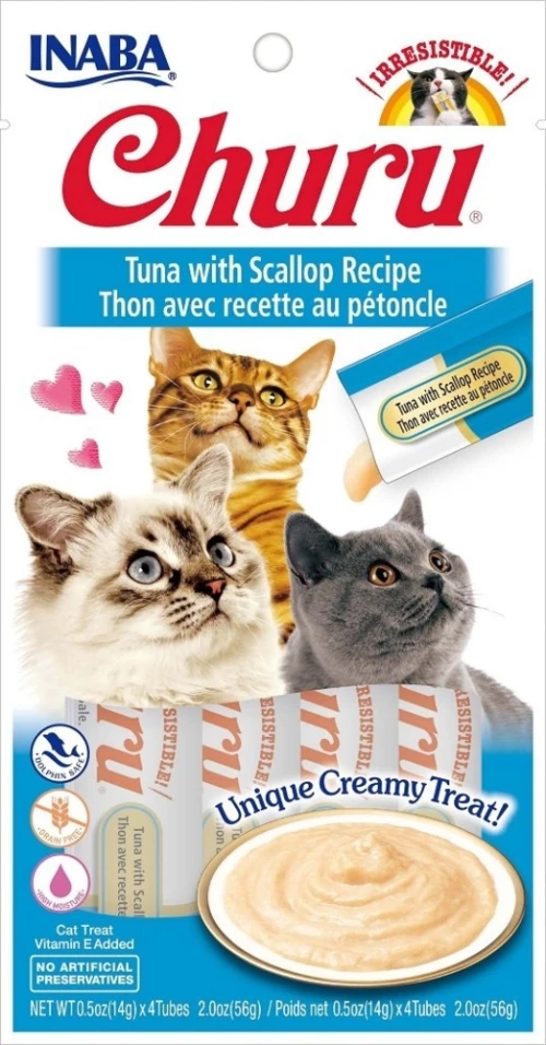 Inaba Churu Cat Tuna with Scallop 4x14gr