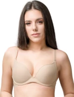 Luna Miracle One 1809 Μπεζ Σουτιέν Push Up Χωρίς Μπανέλες