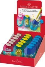 Faber-Castell Monster Διπλή Ξύστρα με Γόμα (Διάφορα Χρώματα)