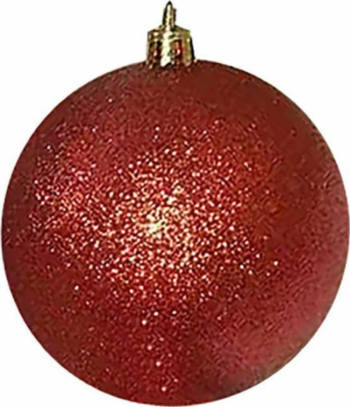 XMASfest 93-1458 Στολίδι Μπάλα με Χρυσόσκονη Κόκκινο 4cm 12τμχ