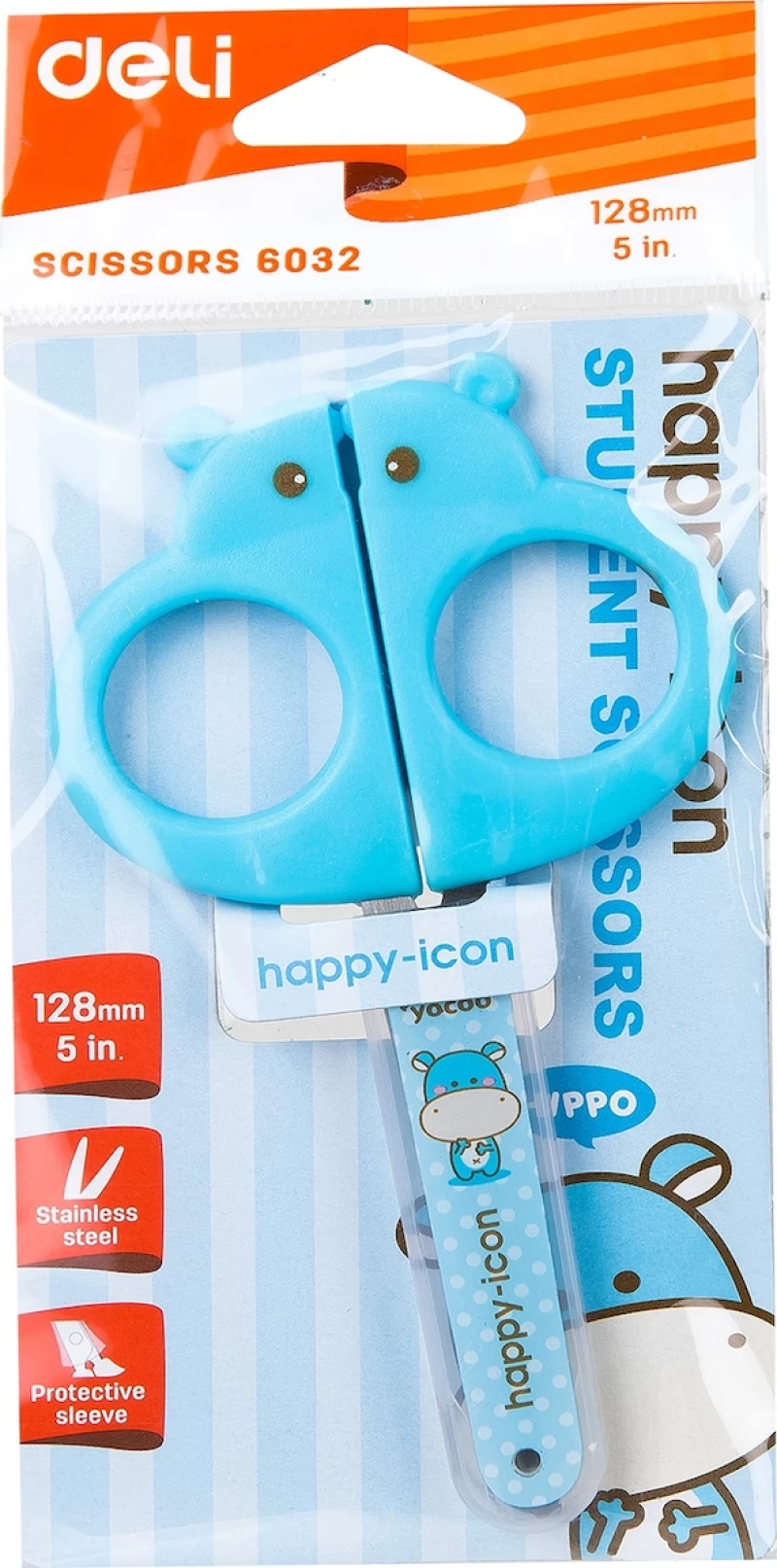 Ψαλίδι Παιδικό Deli 6032 Happy Icon 12.8cm - Φούξια (Ροζ)