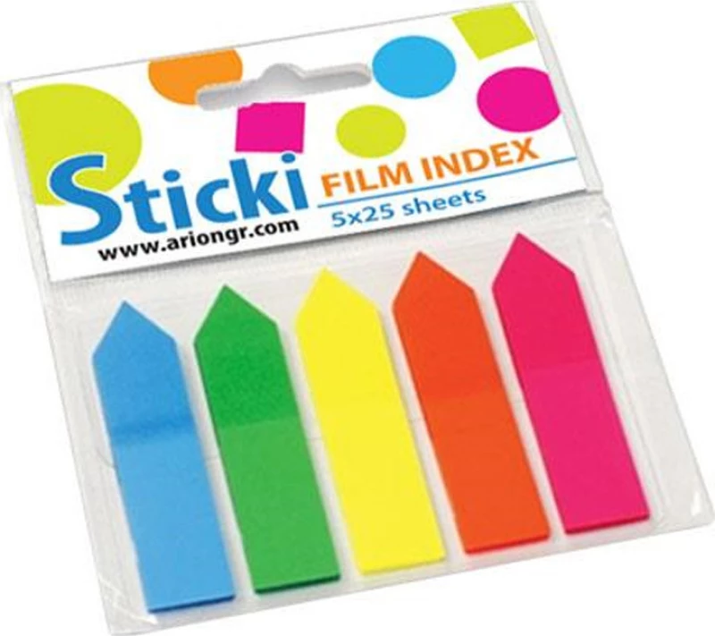 Sticki Film Index Σελιδοδεκτες 43x12mm 5 Χρώματα