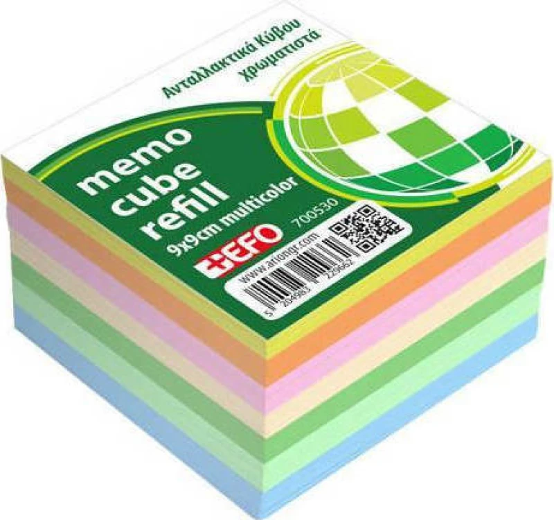+Efo Χαρτάκια Σημειώσεων 9x9cm 500 φύλλα Πολύχρωμα