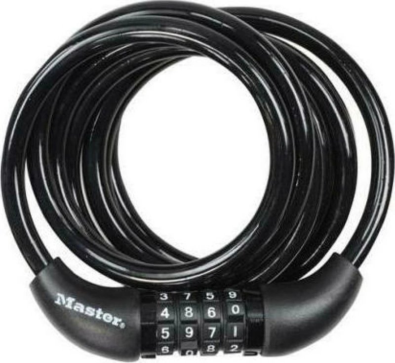 Master Lock 8221 Κλειδαριά Ποδηλάτου Κουλούρα με Συνδυασμό Μαύρη