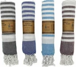 Πετσέτα Spa - Pestemal 90 Χ 180 εκ. Κωδ. 23043 με ρίγες Σιελ