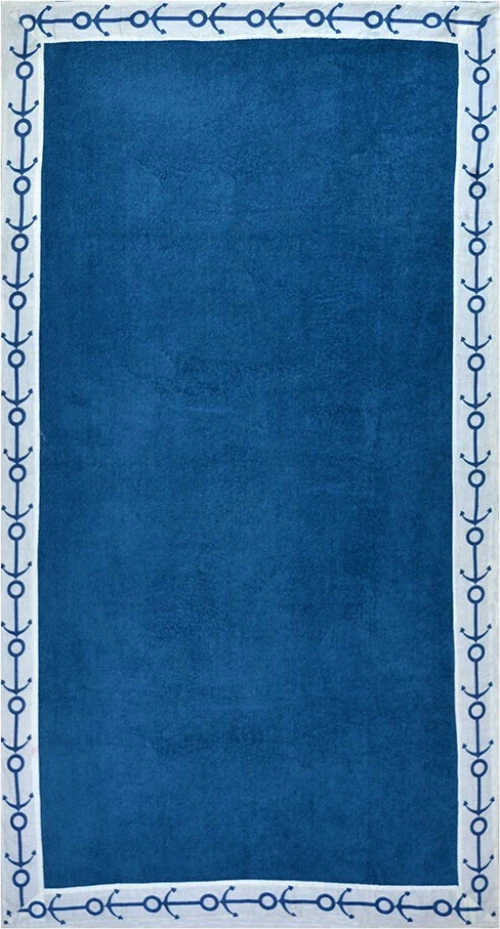 Πετσέτα Βελουτέ Άγκυρα 160x86cm Μπλε