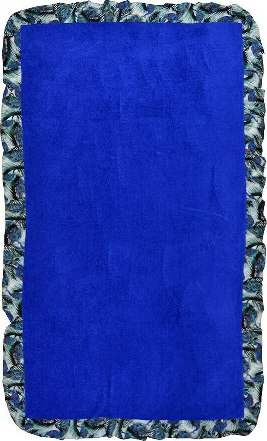 Πετσέτα Βελουτέ Παγώνι 160x86cm Μπλε