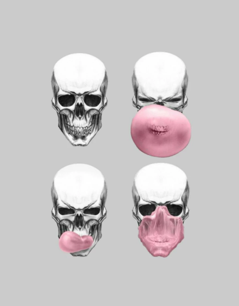 Skull Bubble Φουτερ - BLACK
