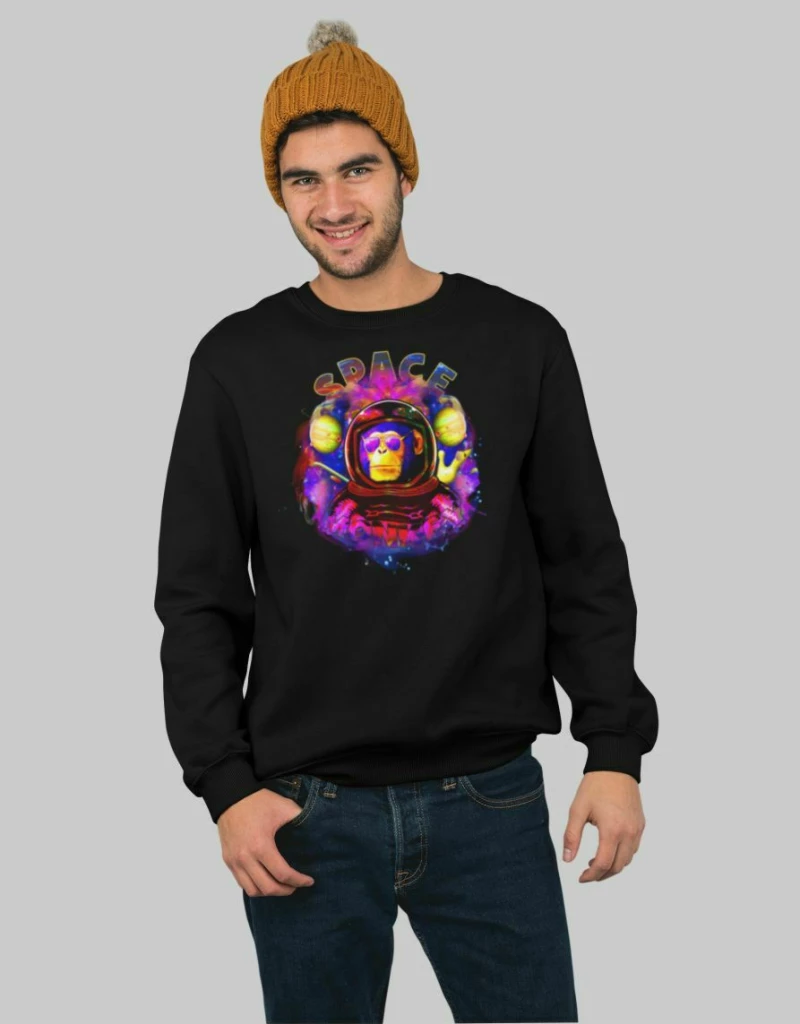 Space Monkey Φουτερ - BLACK