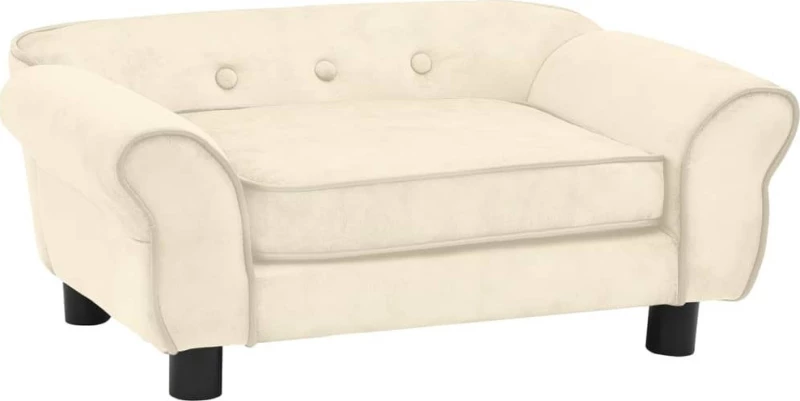 vidaXL Καναπές Βελουτέ Κρεμ 72x45cm