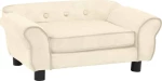 vidaXL Καναπές Βελουτέ Κρεμ 72x45cm